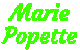 Marie-Popette, Fêtes et marionnettes! 514-223-8832! Logo